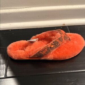 Australia Luxe Collective Vibrant Orange Furry Slippers
